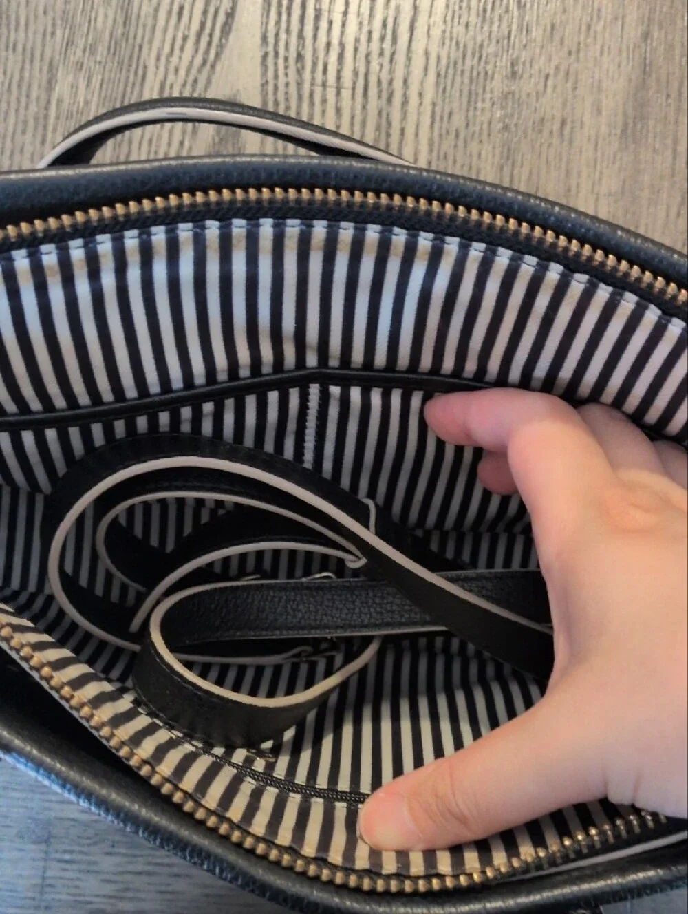 kate spade black leather